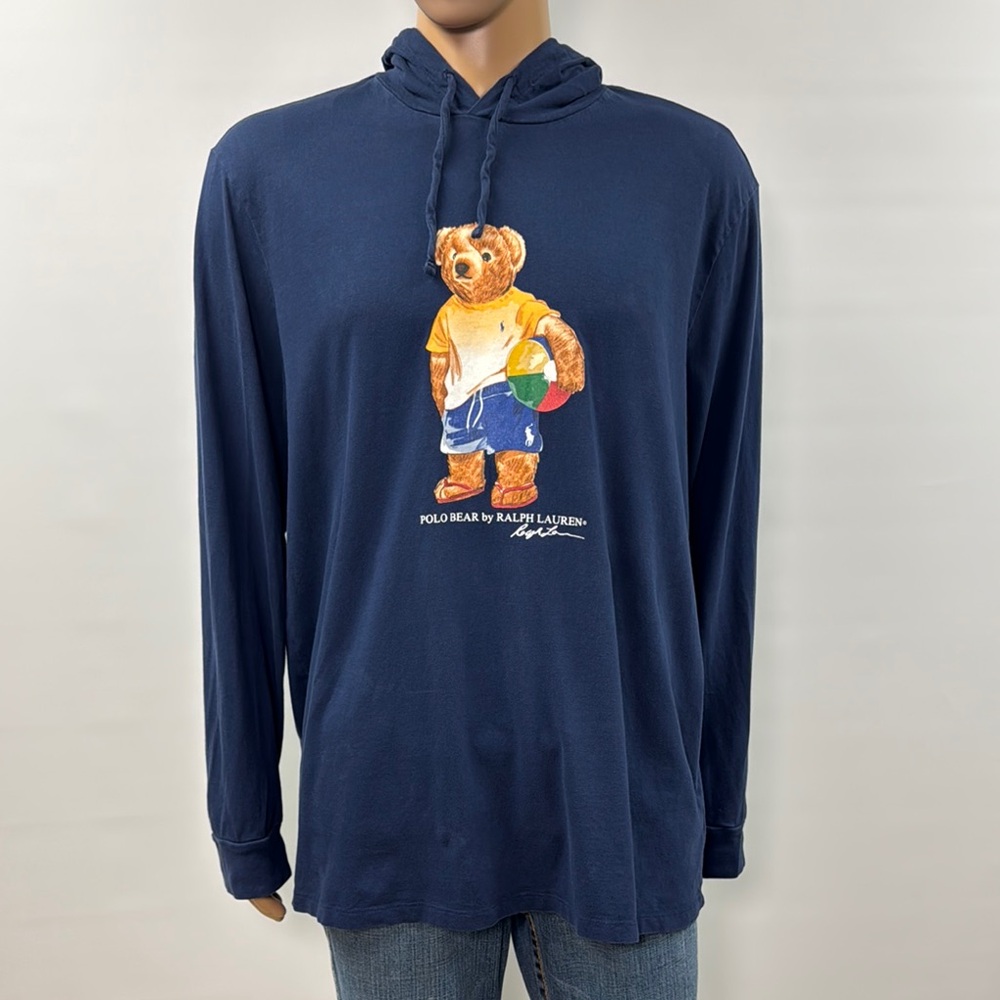 Polo Ralph Lauren Long Sleeve Polo Bear Hoodie Tee Size XL
